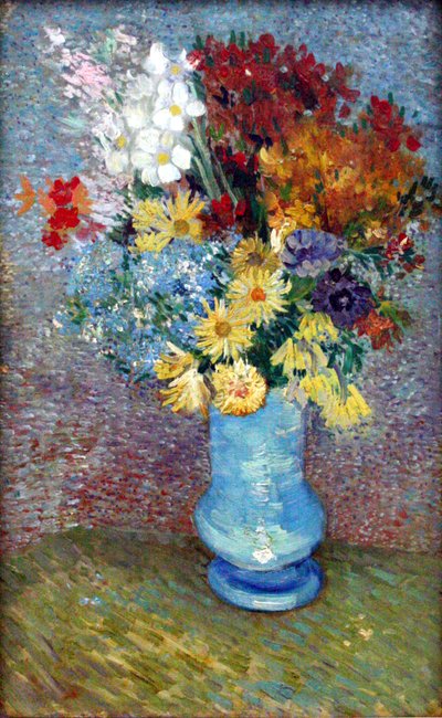 Flowers in a Blue Vase by Vincent van Gogh
